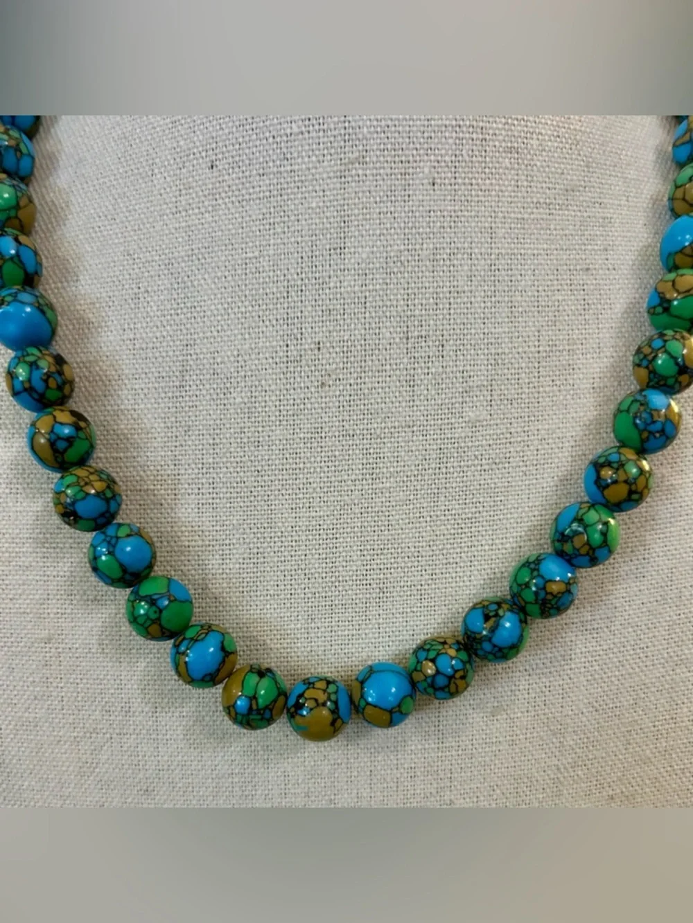 Sea Sediment Jasper Round Beaded Necklace w/Sterling Clasp - Picture 16 of 17